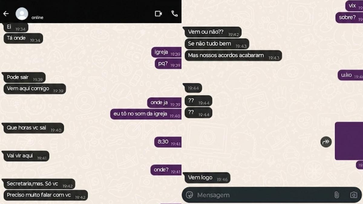 prints de conversas obtidos pela rede amazonica mostram mensagens enviadas pelo servidor ao adolescente foto reproducao rede amazonica
